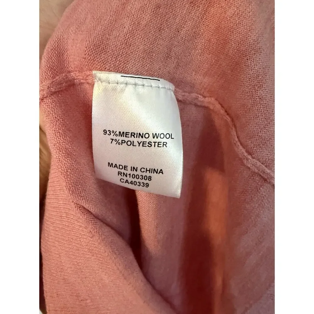 Peter Millar Autumn Crest Suede Trim Wool Quarter Zip Sweater Dusty Rose Mens S